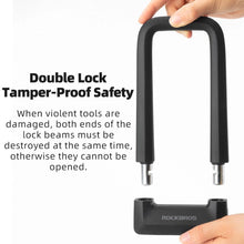 Заредете изображение във визуализатора на галерията – Rockbros RKS626 U-lock bicycle lock - black
