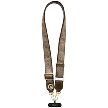 Заредете изображение във визуализатора на галерията – GUESS universal strap GUUCNP4DGMW (4G PU Strap Tether Patch Strass Metal Logo) brown
