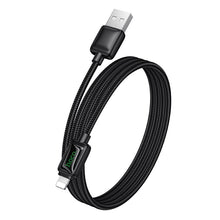 Заредете изображение във визуализатора на галерията – Cable with LCD USB A to Lightning Hoco 2,4A 1,2 m U146 black
