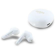 Заредете изображение във визуализатора на галерията – Wireless earphones TWS Guess Flat Classic Logo Electroplated white
