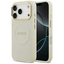 Заредете изображение във визуализатора на галерията – GUESS case for IPHONE 17 Pro compatible with MagSafe GUHMP17LPSAMSECE (PU W/ Peony Hot Stamp) beige

