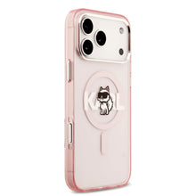 Заредете изображение във визуализатора на галерията – KARL LAGERFELD case for IPHONE 17 Pro Max compatible with MagSafe KLHMP17XHGCHGKBP (IML Choupette Sketch Logo) pink
