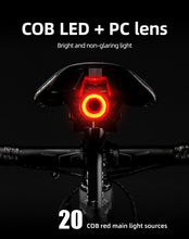 Заредете изображение във визуализатора на галерията – Rockbros Q5 rear bicycle light with intelligent stop system - black
