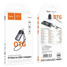 Заредете изображение във визуализатора на галерията – Adapter OTG Lightning to USB C Hoco 2A UA46A gray
