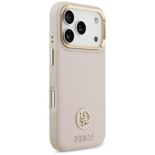 Заредете изображение във визуализатора на галерията – GUESS case for IPHONE 17 Pro compatible with MagSafe GUHMP17LPGCRMDEP (PU W/ Grained Strass Logo) pink
