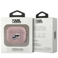 Заредете изображение във визуализатора на галерията – Karl Lagerfeld Monogram Karl &amp; Choupette Head case for AirPods 3 - pink
