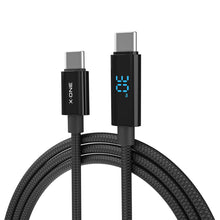 Заредете изображение във визуализатора на галерията – X-ONE BoltLink LED Display data cable - type C to C - max 100W 1,5 m black
