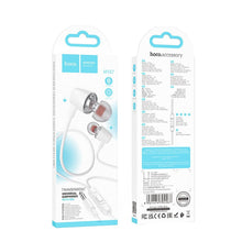Заредете изображение във визуализатора на галерията – HOCO wire earphones Jack 3,5 mm with microphone M107 white

