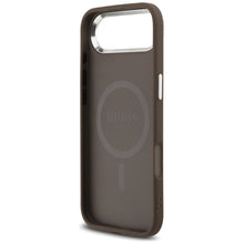 Заредете изображение във визуализатора на галерията – GUESS case for IPHONE 17 Air compatible with MagSafe GUHMP17MP4TSRCMW (4G PU W/ Triangle Logo) silver brown
