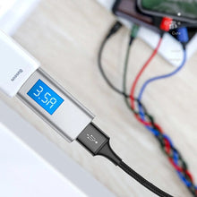 Заредете изображение във визуализатора на галерията – Baseus Bipow 30000mAh 15W power bank set - black + USB cable 4in1 microUSB / Lightning / 2 x USB-C - USB-A 1.2m - black
