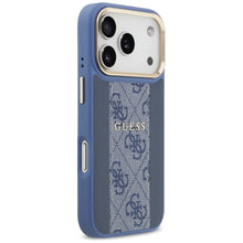Заредете изображение във визуализатора на галерията – GUESS case for IPHONE 17 Pro compatible with MagSafe GUHMP17LPG4SEMCB (PU W/ 4G Stripe) blue
