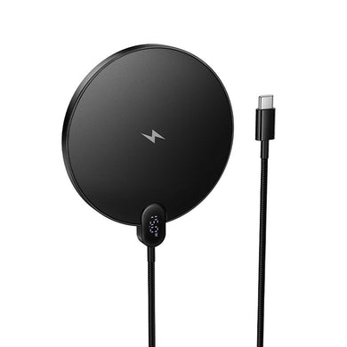 Wireless charger Hoco CW62 15W with cable USB C and digital display black