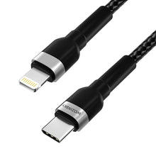 Заредете изображение във визуализатора на галерията – Wozinsky WNBCL1 Lightning / USB-C PD 30W cable 1 m - black
