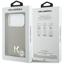 Заредете изображение във визуализатора на галерията – KARL LAGERFELD case for IPHONE 17 Pro Max compatible with MagSafe KLHMP17X5PGFKHGG (PU FW W/ KHead Logo) gray
