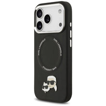 Заредете изображение във визуализатора на галерията – KARL LAGERFELD case for IPHONE 17 Pro compatible with MagSafe KLHMP17LPSMLRKCK (PU K&amp;C Pins) black
