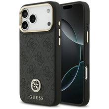 Заредете изображение във визуализатора на галерията – GUESS case for IPHONE 17 Pro Max compatible with MagSafe GUHMP17XP4GRMDEK (PU W/ 4G Strass Logo) black
