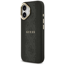 Заредете изображение във визуализатора на галерията – GUESS case for IPHONE 17 compatible with MagSafe GUHMP17SPG4SEMCK (PU W/ 4G Stripe) black
