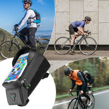 Заредете изображение във визуализатора на галерията – Rockbros 029-1BK bicycle bag for frame with phone cover - black
