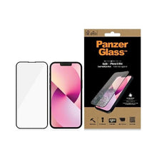 Заредете изображение във визуализатора на галерията – PanzerGlass E2E Microfracture antibacterial glass for iPhone 13 mini - with black frame
