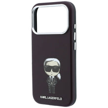 Заредете изображение във визуализатора на галерията – KARL LAGERFELD case for IPHONE 18 Pro Max/ 17 Pro Max compatible with MagSafe (Smooth Ikonik Sketch) burgundy
