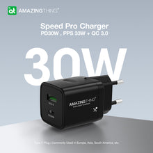 Заредете изображение във визуализатора на галерията – Amazing Thing Wall charger Speed Pro EUPD30WB - USB + Type C - QC 3.0 PD 30W 3A black
