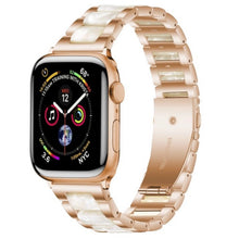 Заредете изображение във визуализатора на галерията – Tech-Protect Modern bracelet for Apple Watch 4 / 5 / 6 / 7 / 8 / 9 / SE (38/40/41 mm) - gold-pearl

