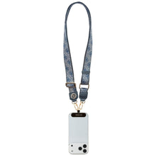 Заредете изображение във визуализатора на галерията – GUESS universal strap GUUCNP4DGMB (4G PU Strap Tether Patch Strass Metal Logo) blue
