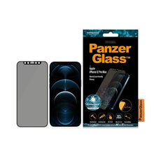 Заредете изображение във визуализатора на галерията – PanzerGlass E2E Super+ Microfracture antibacterial tempered glass for iPhone 12 Pro Max - with black frame
