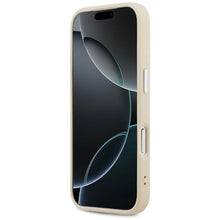 Заредете изображение във визуализатора на галерията – GUESS case for IPHONE 17 Pro compatible with MagSafe GUHMP17LPSPOSSSE (PU W/ Peony Hot Stamp Script) beige
