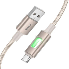 Заредете изображение във визуализатора на галерията – LED Cable USB A to USB C Hoco 3A 1,2 m U144 white
