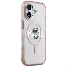 Заредете изображение във визуализатора на галерията – KARL LAGERFELD case for IPHONE 17 compatible with MagSafe KLHMP17SHGCHGKBP (IML Choupette Sketch Logo) pink
