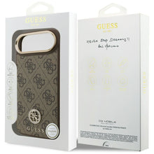 Заредете изображение във визуализатора на галерията – GUESS case for IPHONE 17 Air compatible with MagSafe GUHMP17MP4GRMDEW (PU W/ 4G Strass Logo) brown
