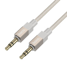 Заредете изображение във визуализатора на галерията – Cable AUX Jack 3,5 mm (male) to Jack 3,5 mm (male) Hoco 1 m UPA32 gold

