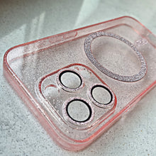 Заредете изображение във визуализатора на галерията – Glitter Magsafe Case for Iphone 12 Pro pink clear
