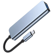 Заредете изображение във визуализатора на галерията – HUB Tech-Protect V1 4in1 USB-C - 3x USB-A 2.0 / USB-A 3.0 - gray
