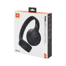Заредете изображение във визуализатора на галерията – JBL Tune 520BT wireless on-ear Bluetooth 5.3 headphones - black
