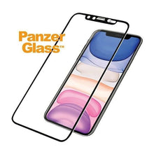 Заредете изображение във визуализатора на галерията – PanzerGlass E2E Super+ tempered glass with camera cover with Swarovsky crystal for iPhone XR / 11 - with black frame
