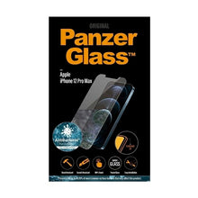 Заредете изображение във визуализатора на галерията – PanzerGlass Standard Super+ antibacterial tempered glass for iPhone 12 Pro Max
