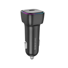 Заредете изображение във визуализатора на галерията – Borofone Car charger BZ28 Trophie - Type C - PD 30W 3A black
