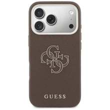 Заредете изображение във визуализатора на галерията – GUESS case for IPHONE 17 Pro GUHCP17L5PS4RGGW (PU FW Resin Logo) brown
