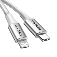 Заредете изображение във визуализатора на галерията – Ugreen US304 70523 USB-C / Lightning MFi cable 1m - silver
