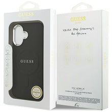 Заредете изображение във визуализатора на галерията – GUESS case for IPHONE 17 compatible with MagSafe GUHMP17SPSAREGSK (PU W/ Classic Logo) black
