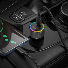 Заредете изображение във визуализатора на галерията – HOCO car charger 2 x Type C QC PD 50W + cable Type C to Type C NZ14B black
