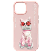 Заредете изображение във визуализатора на галерията – NIMMY case GLASSES COOL CAT for IPHONE 15 pink
