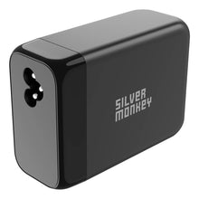 Заредете изображение във визуализатора на галерията – Silver Monkey SMA155 200W 3xUSB-C PD USB-A QC 3.0 GaN Charger with Detachable Power Cable - Black

