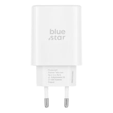 Заредете изображение във визуализатора на галерията – Phone charger Blue Star USB C QC4.0 PD 3A 35W + cable USB C to USB C TFB-TC-25WPD white

