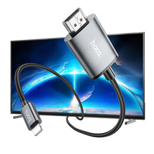 Заредете изображение във визуализатора на галерията – HOCO cable Lightning to HDMI 1080p UA27 2 m metal gray
