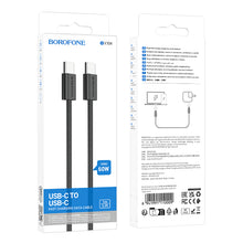 Заредете изображение във визуализатора на галерията – Borofone Cable BX104 Primo - Type C to Type C - 60W 3A 1 metre black
