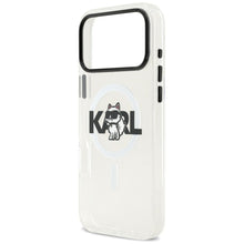 Заредете изображение във визуализатора на галерията – KARL LAGERFELD case for IPHONE 17 Pro compatible with MagSafe KLHMP17LHGCHGKBT (IML Choupette Sketch Logo) transparent
