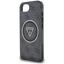 Заредете изображение във визуализатора на галерията – GUESS case for IPHONE 16e (SE 4 2025) compatible with MagSafe GUHMPSE4HG4PRTGK (IML Metal Glitter 4G Circle Triangle) black
